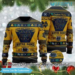Ugly Notre Dame Christmas Sweater Custom Best Gifts For Notre Dame Fans