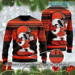 Ugly Sweater Browns Best-selling Snoopy Cleveland Browns Gifts For Dad