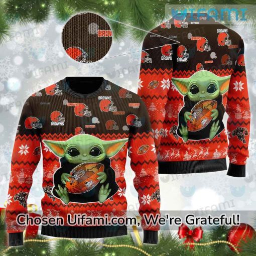 Ugly Sweater Cleveland Browns Brilliant Baby Yoda Browns Gift