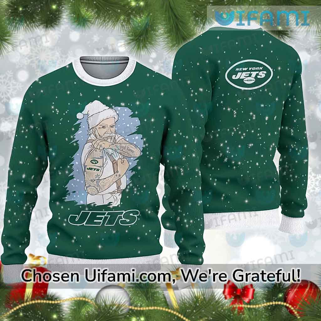 Ugly Christmas Sweater Jets Surprise Santa Claus New York Jets Gift -  Personalized Gifts: Family, Sports, Occasions, Trending