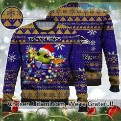 Ugly Sweater Ravens Bountiful Baby Yoda Baltimore Ravens Gift Best selling