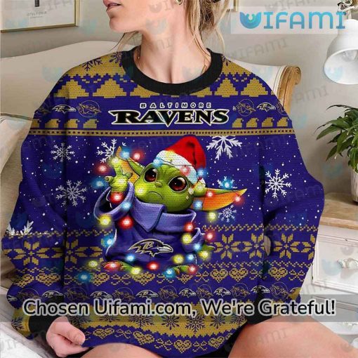 Ugly Sweater Ravens Bountiful Baby Yoda Baltimore Ravens Gift