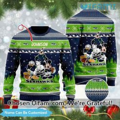 Ugly Sweater Seattle Seahawks Custom Mickey Goofy Donald Gift For Seahawks Fans