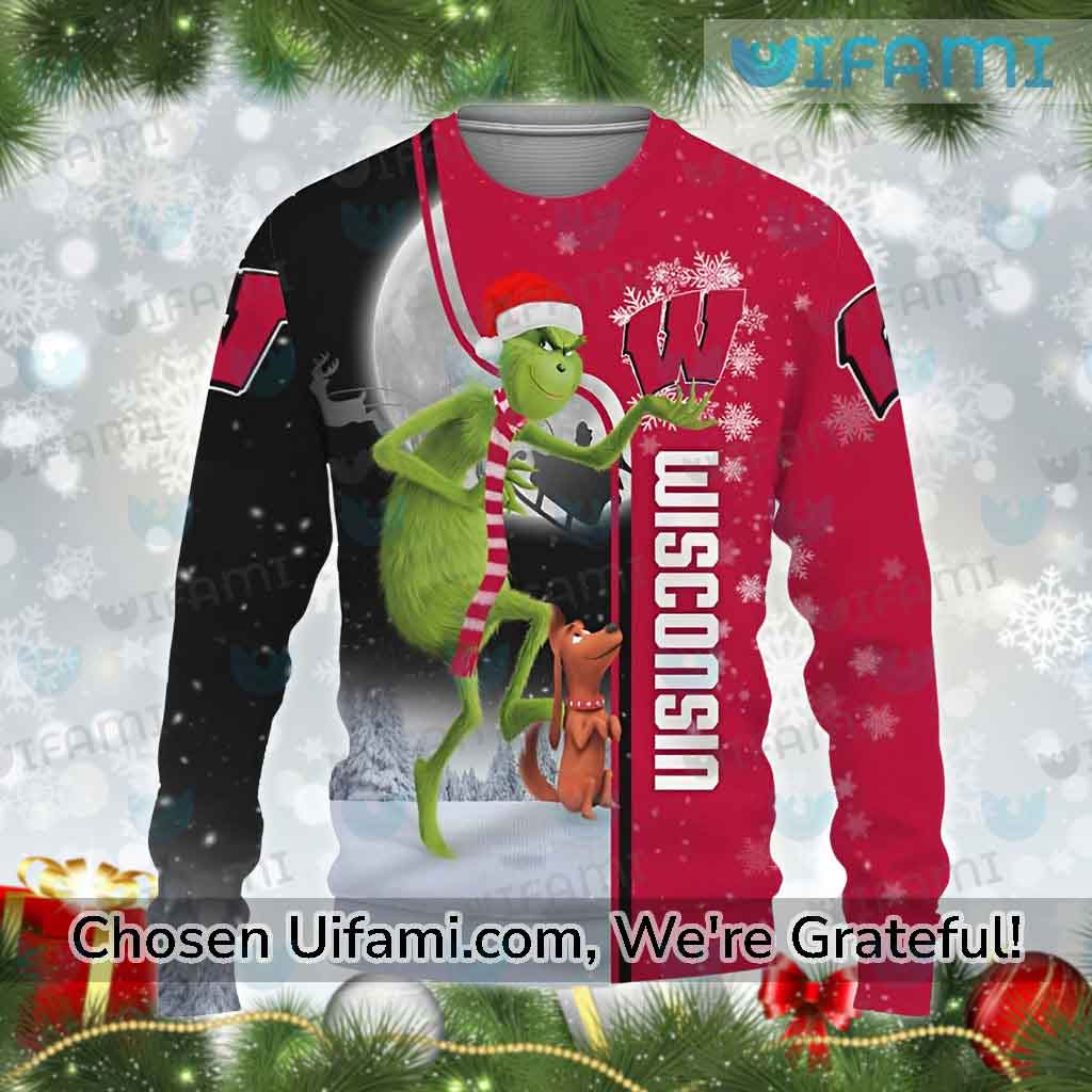 University Of Wisconsin Sweater Inexpensive Grinch Max Wisconsin Badgers Gift