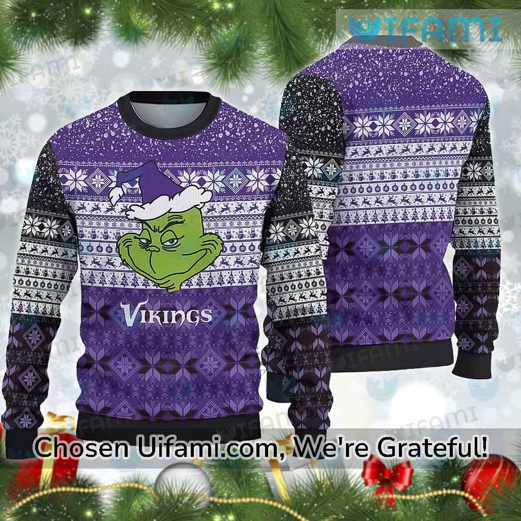 Vikings Ugly Sweater Grinch Unique Minnesota Vikings Gifts