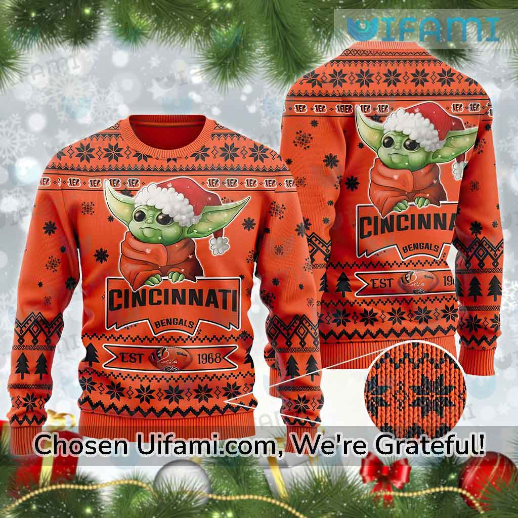 Star Wars Christmas Sweater Baby Yoda Cincinnati Bengals Custom