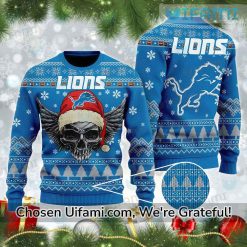 Vintage Detroit Lions Sweater Tempting Skull Detroit Lions Gift
