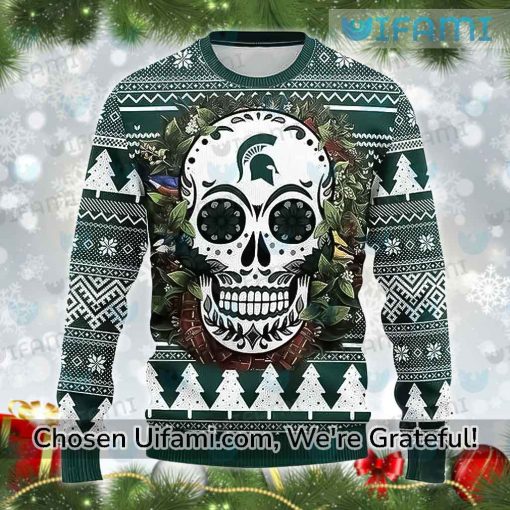 Vintage Michigan State Sweater Sugar Skull Michigan State Football Gift