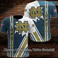 Vintage Notre Dame Shirt 3D Funny Gifts For Notre Dame Fans