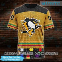 Vintage Penguins Shirt 3D Personalized Autism Pittsburgh Penguins Gift