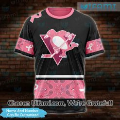 Vintage Pittsburgh Penguins T Shirt 3D Custom Breast Cancer Gift Best selling