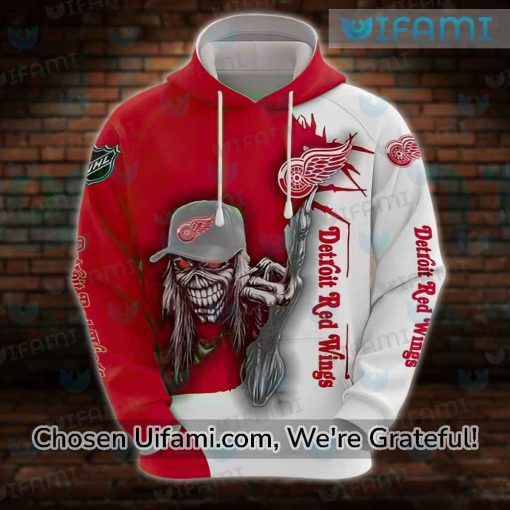 Vintage Red Wings Hoodie 3D Surprise Eddie The Head Gift