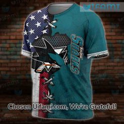 Vintage San Jose Sharks Shirt 3D Alluring USA Flag Gift