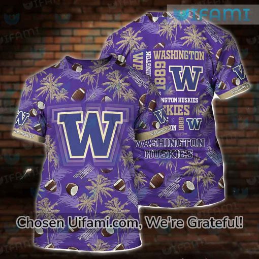 Washington Huskies Football Shirt 3D Popular 1889 Washington Huskies Gifts