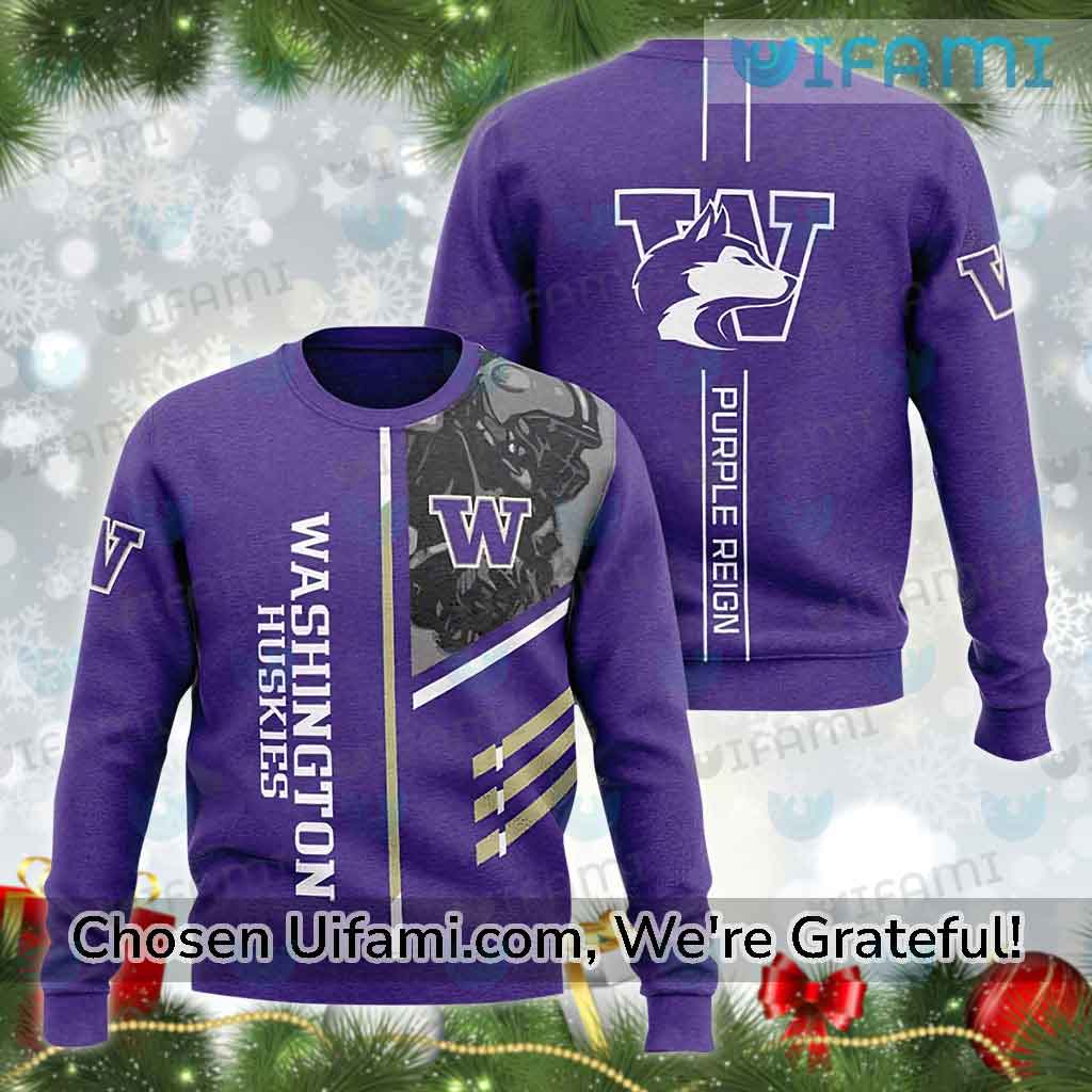 Washington Huskies Ugly Christmas Sweater Unique Purple Reign UW Husky Gifts