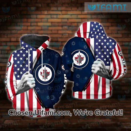 Winnipeg Jets Hoodie Mens 3D Amazing USA Flag Gift