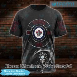 Winnipeg Jets Retro Shirt 3D Personalized Grim Reaper Gift