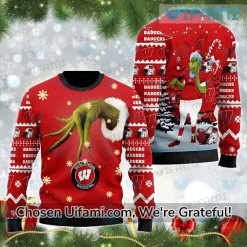 Wisconsin Badgers Ugly Sweater Novelty Grinch Badgers Gift