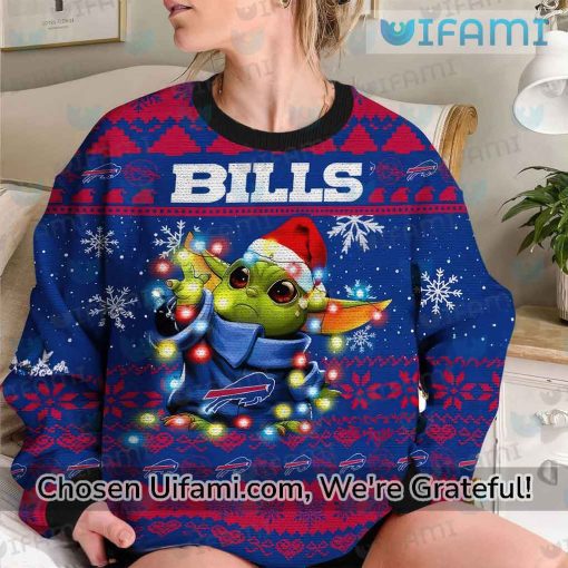 Womens Buffalo Bills Ugly Sweater Colorful Baby Yoda Buffalo Bills Gift