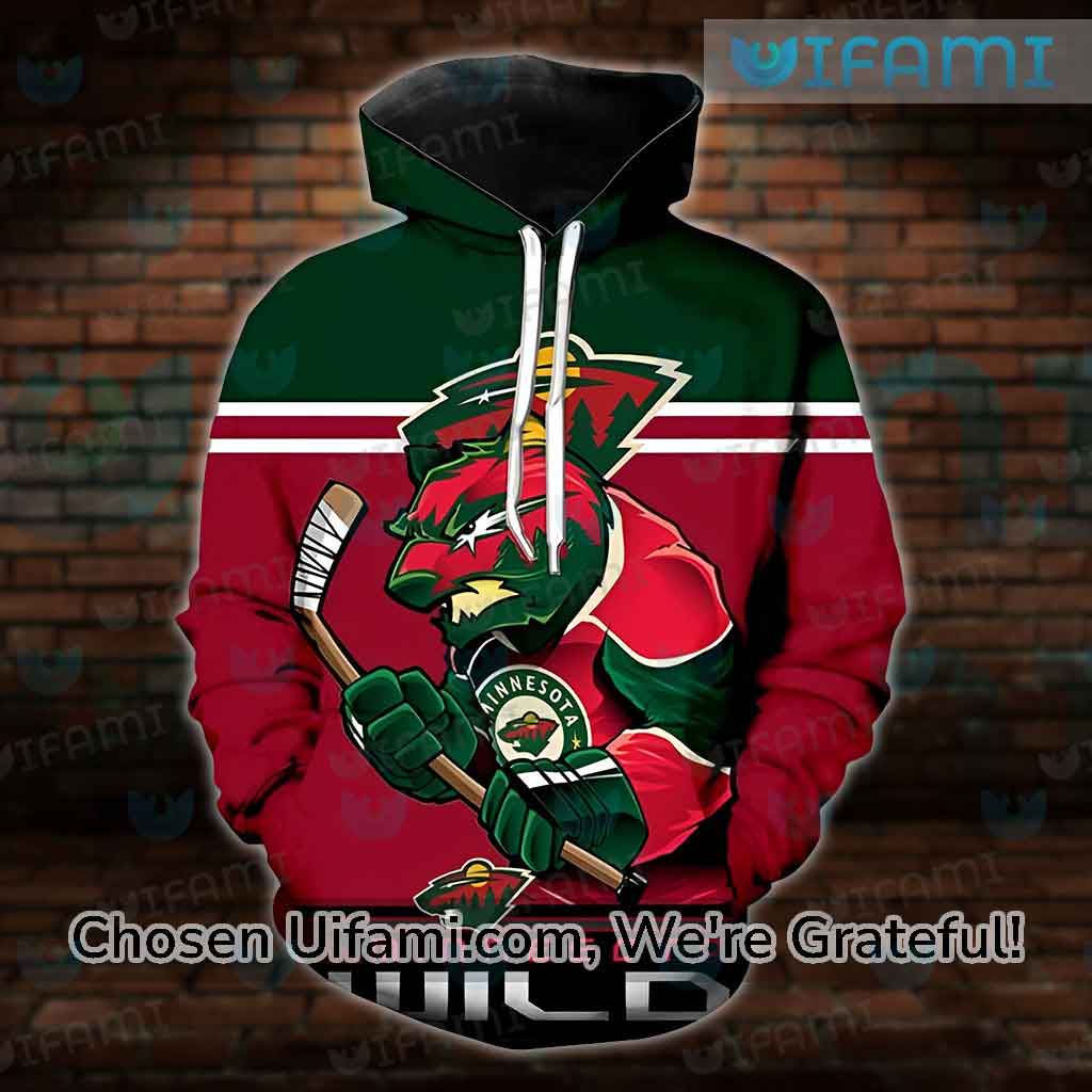 Womens Minnesota Wild Hoodie 3D Graceful Mascot Gift - Personalized Gifts:  Family, Sports, Occasions, Trending