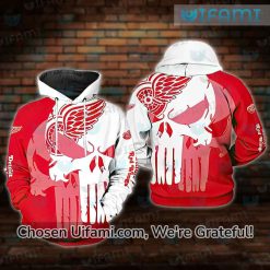 Womens Red Wings Hoodie 3D New Punisher Skull Gift