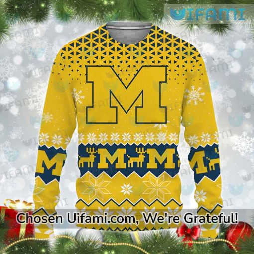 Yellow Michigan Sweater Affordable Michigan Wolverines Gift