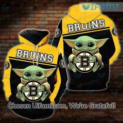 Youth Bruins Hoodie 3D Bold Baby Yoda Gift