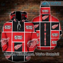 Youth Red Wings Hoodie 3D Affordable Design Gift Best selling