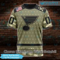 Youth St Louis Blues Shirt 3D Custom Military Camo Gift