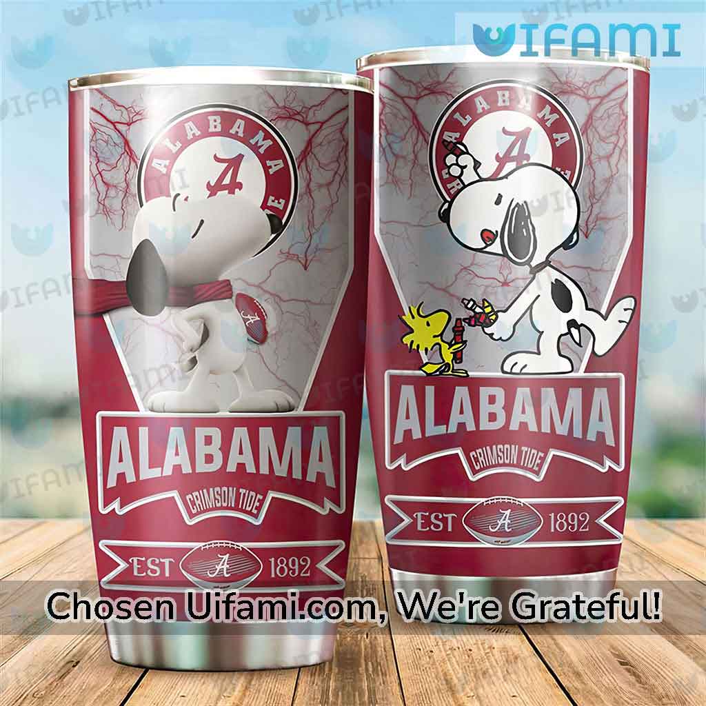 AL Bama Football Theme With GLITTER, Custom & Personalized, Stainless Steel  Tumbler, With Lid 