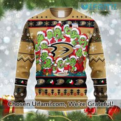 Anaheim Ducks Ugly Sweater Wonderful Grinch Gift Best selling