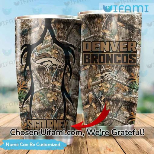 Broncos Tumbler Cup Personalized Hunting Camo Unique Denver Broncos Gifts