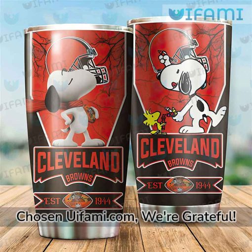 Browns Tumbler Best-selling Snoopy Woodstock Cleveland Browns Gift
