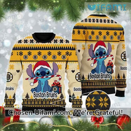 Bruins Ugly Christmas Sweater Playful Stitch Boston Bruins Gift