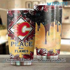 Calgary Flames Coffee Tumbler Irresistible Peace Love Flames Gift Best selling