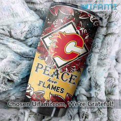 Calgary Flames Coffee Tumbler Irresistible Peace Love Flames Gift