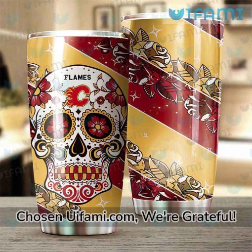 Calgary Flames Tumbler Radiant Sugar Skull Flames Gift