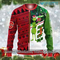 Calgary Flames Ugly Christmas Sweater Cheerful Grinch Max Gift