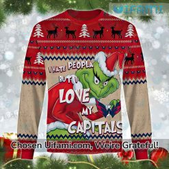 Capitals Hockey Sweater Grinch I Hate People Washington Capitals Gift