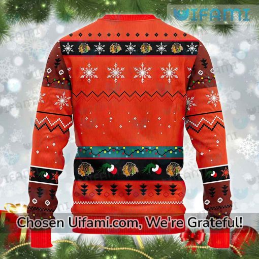 Chicago Blackhawks Christmas Sweater Greatest Grinch Gift