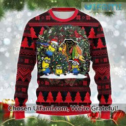 Chicago Blackhawks Sweater Surprise Minions Blackhawks Gift Best selling