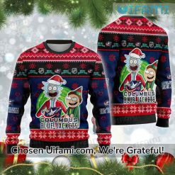 Columbus Blue Jackets Christmas Sweater Surprising Rick And Morty Gift