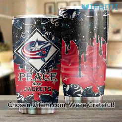 Columbus Blue Jackets Stainless Steel Tumbler Peace Love Blue Jackets Gift