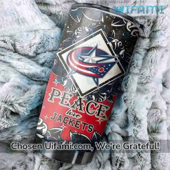 Columbus Blue Jackets Stainless Steel Tumbler Peace Love Blue Jackets Gift Exclusive