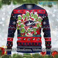 Columbus Blue Jackets Ugly Christmas Sweater Superb Grinch Gift Best selling
