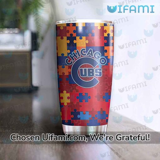 Cubs Stainless Steel Tumbler Colorful Autism Chicago Cubs Gift Ideas