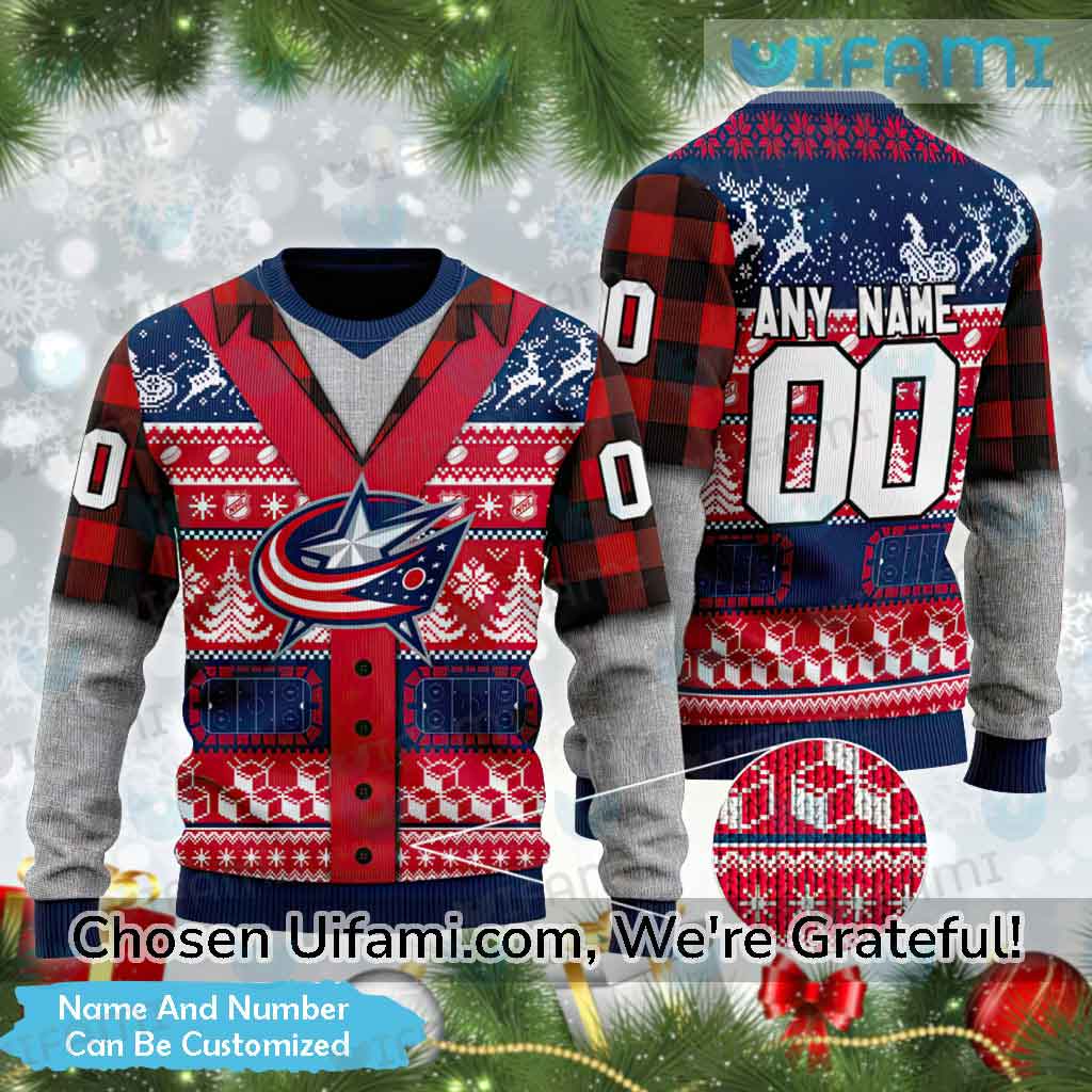 Custom Blue Jackets Ugly Sweater Exciting Gift
