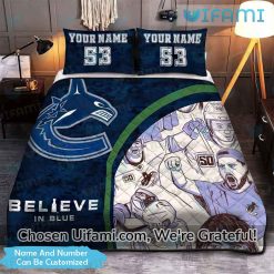 Custom Canucks Bed Sheets Wondrous Believe In Blue Vancouver Canucks Gift