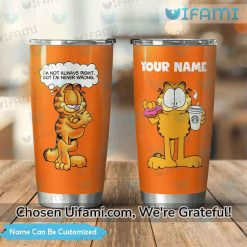 Custom Garfield Tumbler Spirited Never Wrong Garfield Gift