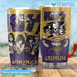 Custom Minnesota Vikings Tumbler Wondrous Kiss Band Vikings Gifts For Him